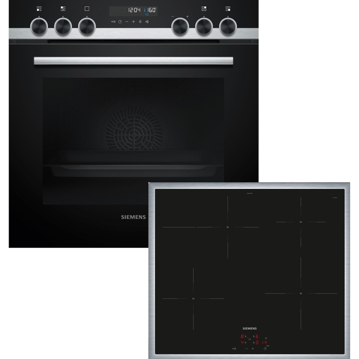 Siemens Einbau-Herd-Set, EI645CFB6E + HE578BBS4, Einbau-Herd, Induktionskochfeld PQ521IB02