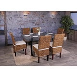 thumbnail of Lote de 2 sillas de comedor silla de mimbre M69 silla BALI mimbre plátano ~ light, con cojín