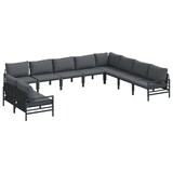 thumbnail of vidaXL Gartensofa-set mit Kissen 10 pcs Schwarz Stahl