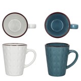 thumbnail of 6x Rome blau & weiß Kaffeebecher 320ml H11,5cm 6 Personen Latte Kakao Teetassen