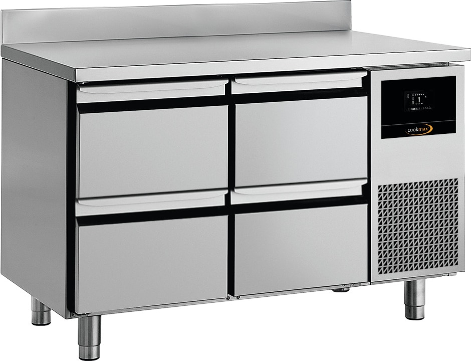 Cookmax Tiefkühltisch GN 1/1 mit
4 Schubladen, mit Aufkantung