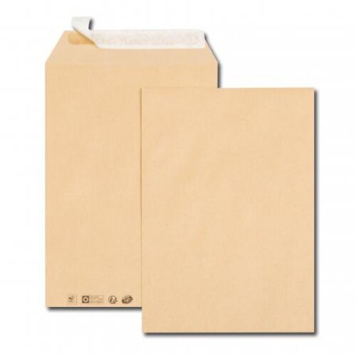 Boîte de 250 pochettes Everyday kraft brun 229x324/C4, 120 g/m², adhésives avec bande