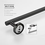 thumbnail of TOJ Living Toalheiro – 60 cm – aço inoxidável (inox) – preto mate – montagem na parede – barra para toalhas