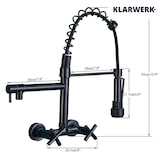 thumbnail of Björn | Gastronomie wandkraan zwart mat | Professionele keukenkraan roestvrij staal twee sproeiers | Dubbele spoelunit wandkraan restaurant