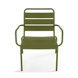 thumbnail of Poltrona relax e poggiapiedi in metallo Verde kaki