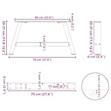 thumbnail of vidaXL Couchtischbeine A-Form 2 Stk. Weiß 70x(30-31) cm Stahl