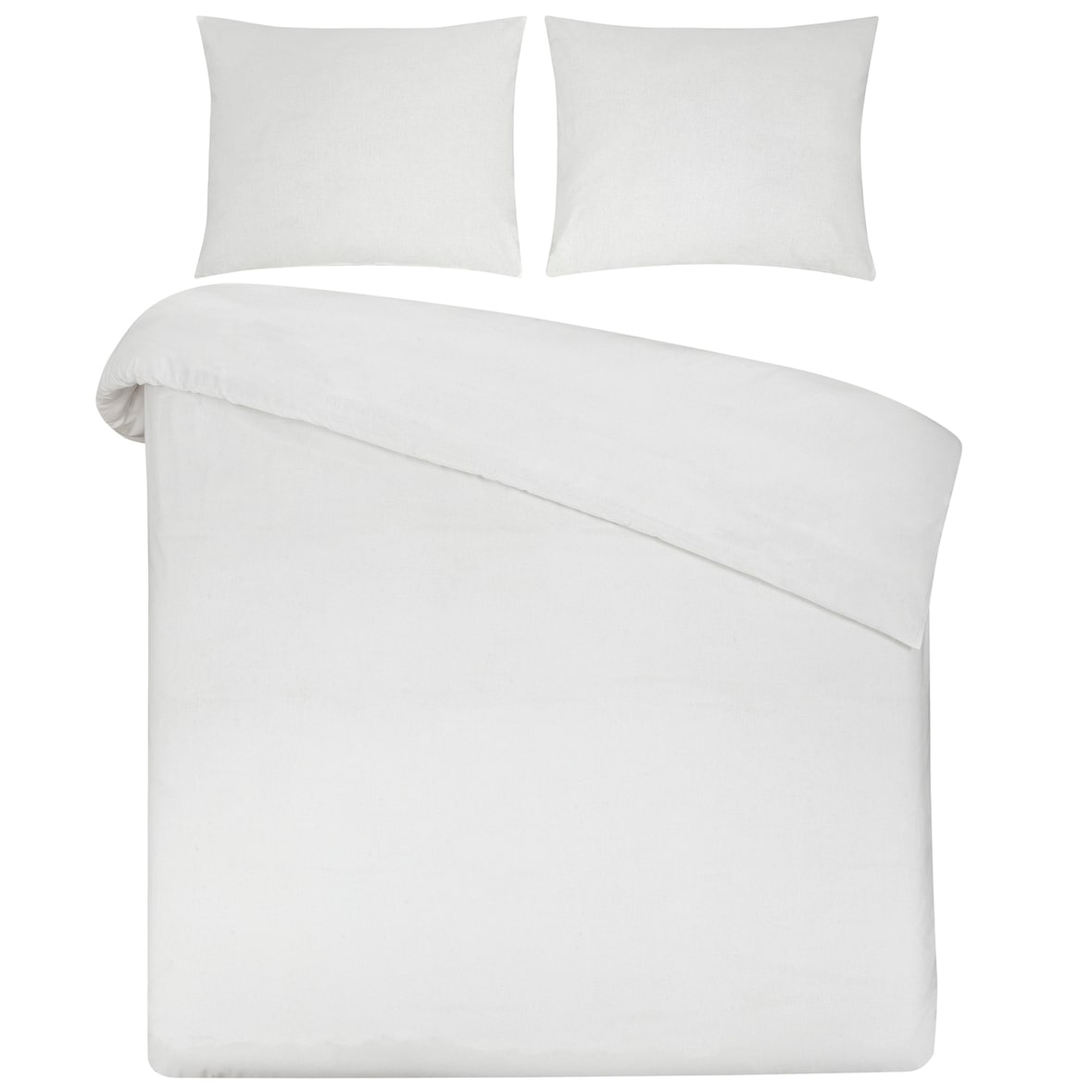 DoubleDry Dekbedovertrek Eenpersoons 140x200/220 cm + 1 kussensloop 60x70 cm - 100% natuurlijk katoen - wit