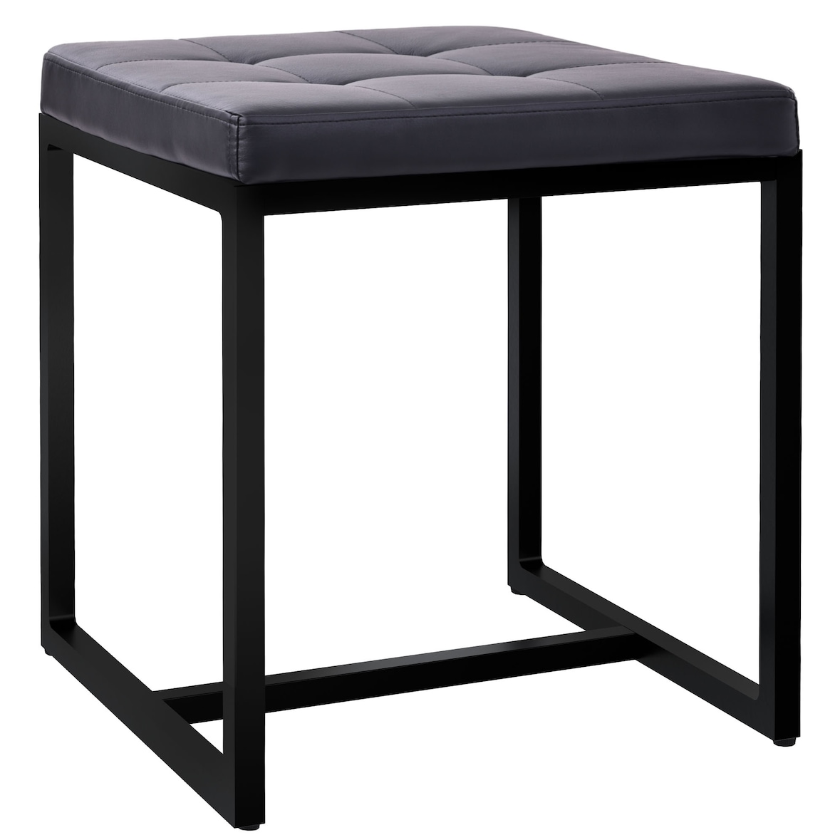 Sitzhocker Barci mit schwarzem Gestell schwarz/Kunstleder