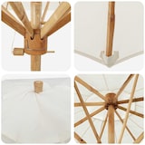 thumbnail of Helloshop26 - Leichter runder Gartenschirm minimalistisches Design 270 x 260 cm robust aus cremeweißem Bambus 02_0058241