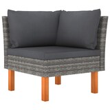 thumbnail of 7-tlg. Garten-Lounge-Set mit Kissen Poly Rattan Grau