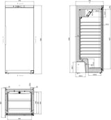thumbnail of Congelador profesional de 1 puerta, gris, refrigeración estática ventilada, GN2/1, 186x77.5x75 cm, 420 W, con cerradura, 580L, EASYLINE 10038 Vaiotec
