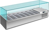 thumbnail of Gastro Edelstahl Kühlaufsatz Aufsatzkühlvitrine Pizzakühlaufsatz 7 x 1/3 GN mit Glasaufsatz