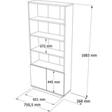 thumbnail of Bibliothèque FR16 FR16 aggloméré revêtu de mélamine Pin Atlantique et Blanc 75 x 168,3 x 26,8 cm VENTE-UNIQUE