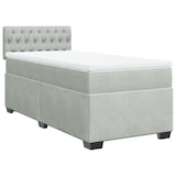 thumbnail of vidaXL Boxspringbett mit Matratze Hellgrau 90x190 cm Samt