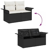 thumbnail of vidaXL Garten-Sofa-Set mit Kissen mit Kissen 10 pcs Schwarz und Creme