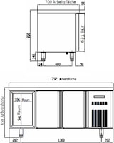 thumbnail of vaiotec TOPLINE Tiefkühltisch / 3-fach GN1/1 mit 2 Schubladen / 2 Türen, 1795 x 700 mm