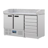 thumbnail of Comptoir à pizza dessus marbre 2 portes 6 tiroirs à pâtons compresseur inférieur | Polar - CT425 - 230 V