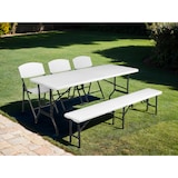 thumbnail of METRO PROFESSIONAL Table de banquet pliante Pamua, acier, plateau HDPE, 180 x 75 cm, blanc