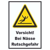 thumbnail of Vorsicht Bei Nässe Rutschgefahr Schild A6 (105x148mm)