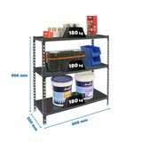 thumbnail of SimonRack Metallregal, 900x800x500 mm, 3 Ebenen, Metallboden, 180 kg Biegepunkt, Anthrazit - Simonclick