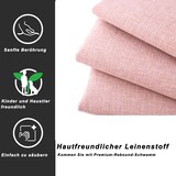 thumbnail of Merax Polsterbett 90x200cm, hydraulisches Stauraumbett, hautfreundliches Leinen-Hoch Kastenbett, Rosa