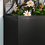 thumbnail of Outsunny jardinera exterior grande de metal jardinera con pantalla de privacidad jardinera de pared o independiente 61x23x113 cm negro