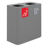 thumbnail of Stil Casa PURE système de collecte des déchets, acier peint, 77x38xh. 80 cm, 200 litres avec deux compartiments de 100 litres chacun, gris.