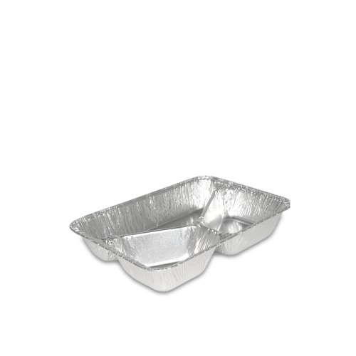 500 Alu Menüschalen Assietten 3-geteilt tief 227x177x39mm 63my