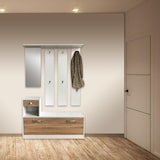 thumbnail of CRO Set mobili in pannello truciolare composto da una scarpiera e un appendiabiti con specchio - cm 100x25 h. cm 159