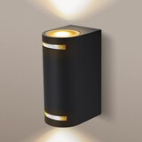 thumbnail of LED Wandleuchte Wandlampe mit GU10 Fassung für Fassede Flur diele Treppe für innen und Außen IP54 in schwarz Up & Down 2 Flammig 2x 5w Warmweiß