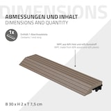 thumbnail of ML-Design – WPC Abschlussleiste – gerade 30x2x7,5 cm Dunkelbraun | Holzoptik, geriffelt, für Terrassenfliesen