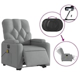 thumbnail of vidaXL Elektrischer Massagesessel mit Aufstehhilfe Hellgrau Stoff