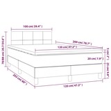 thumbnail of vidaXL Boxspringbett mit Matratze & LED Dunkelgrau 120x200 cm Samt