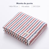 thumbnail of El Ganso - Coperta lavorata a maglia 140x190 cm 340GR - Acrilico con filo tinto e disegno a quadretti