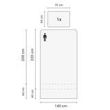 thumbnail of DoubleDry Dekbedovertrek Eenpersoons 140x200/220 cm + 1 kussensloop 60x70 cm - 100% natuurlijk katoen - room wit