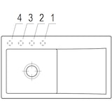 thumbnail of Villeroy&Boch Spülbecken mit Abtropffläche rechts, Subway Style 50 Graphite 90x51cm, Keramik, Excenterbetätigung