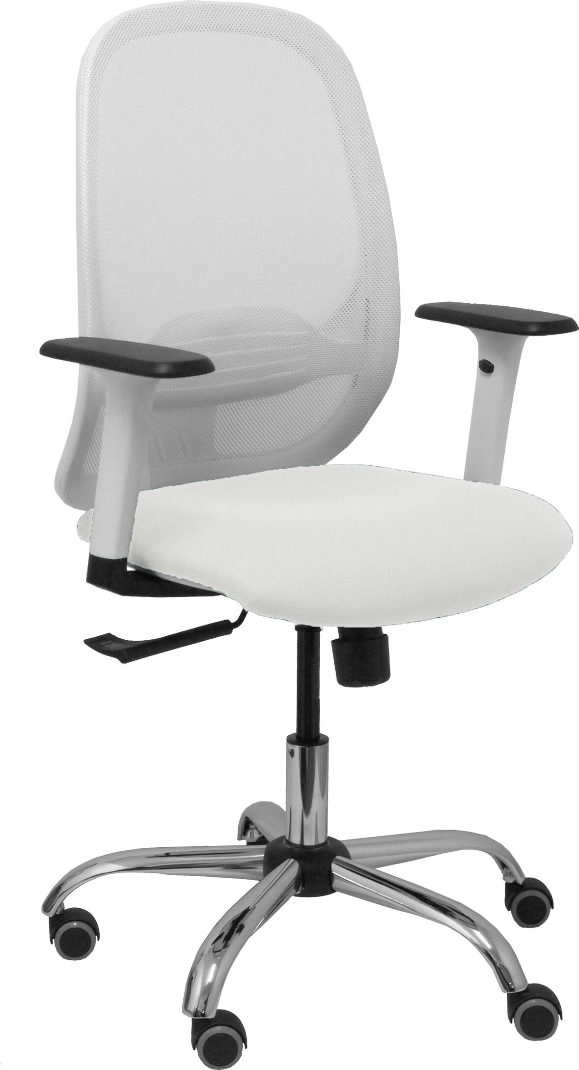 Cilanco cadeira malha branca assento malha branca assento bali branco apoios de braços reguláveis base cromada rodas parquet