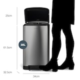 thumbnail of Les Collectors Papelera de cocina de pedal Acero inox n°712, 30 L, Cierre silencioso de la tapa