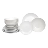 thumbnail of Luzzo® Serviesset Aland 6 persoons Aardewerk - 18-delig met Pastaborden - Mat Wit