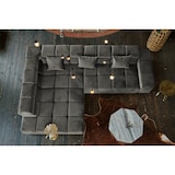 thumbnail of KAWOLA Sofa NEVADA Ecksofa Velvet grau Recamiere links