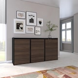 thumbnail of Sideboard, Highboard, 156x80x35 cm, 3 Türen, Wohnzimmer, Küche, Dunkler Eiche und Schwarz