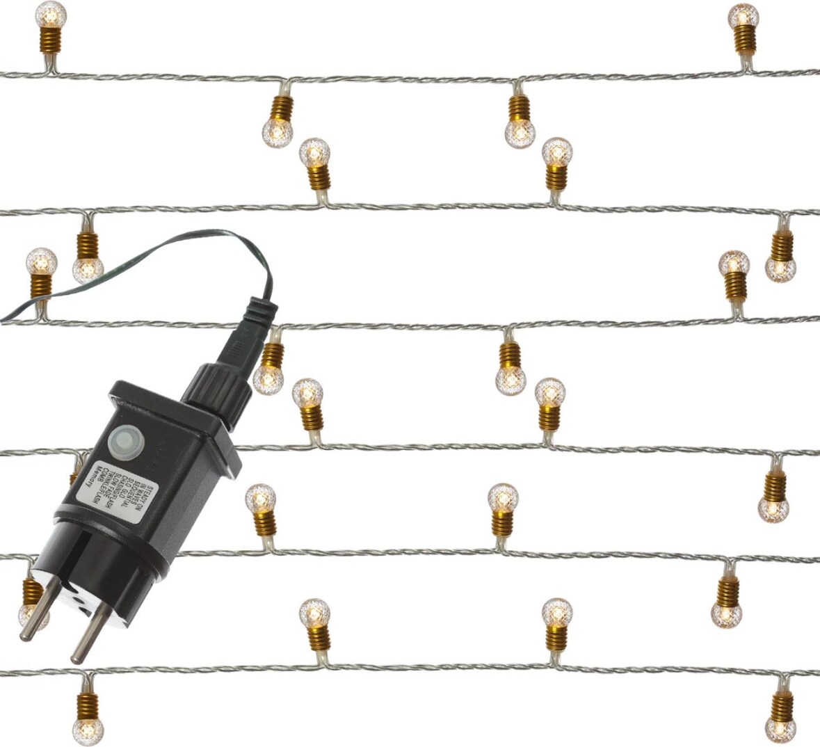 LED Lichterkette Vintage 240 Mini Kugeln 8 Funkt. 24m Weihnachtslichterkette