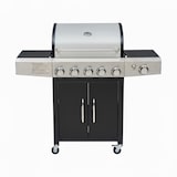 thumbnail of Barbecue a Gas Professionale XXL Da 19 kW con 6 Bruciatori in Acciaio Inox Fuoco Laterale Termometro Griglia Di Cottura 70x42 Cm 140×50×120 Cm Nero