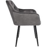 thumbnail of Décoshop26 - Set de 2 chaises de salle à manger design moderne couture capitonné assise en velours gris foncé 10_0001631