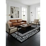 thumbnail of Teppich Flur Klassisch Pflegeleicht Waschbar Strapazierfähig Wohnzimmer Schlafzimmer Schwarz 140x200 cm – ASPEN von Kadima Design