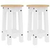 thumbnail of Tabourets De Bar Lot De 2 Blanc Bois Massif De Pin
