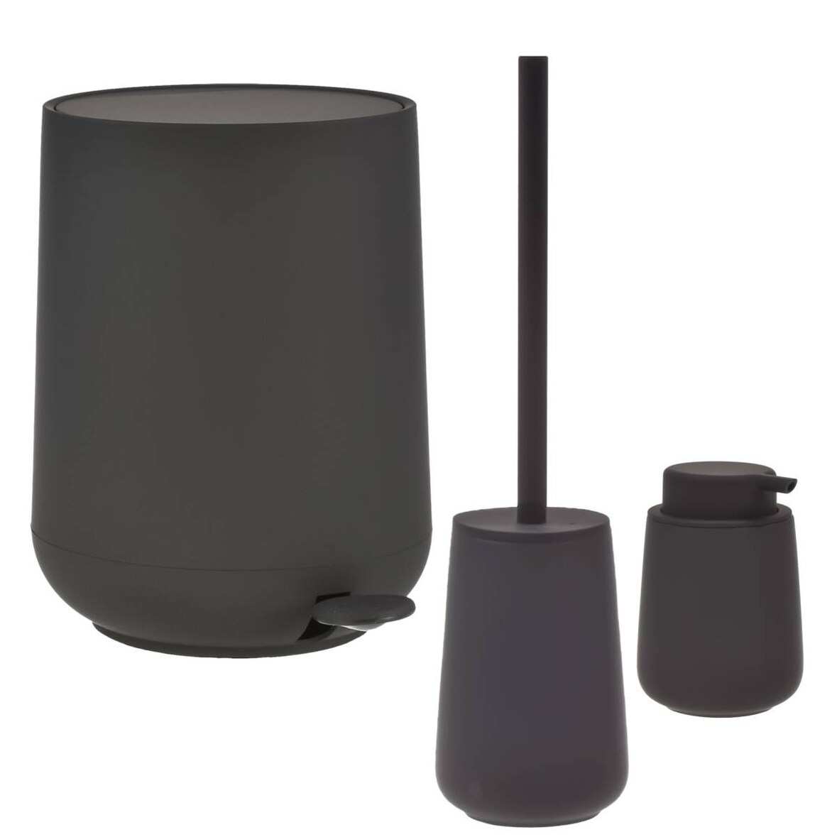 Zone Denmark Bad Accessoires Set Pedaleimer Seifenspender Toilettenbürste schwarz