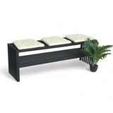 thumbnail of DanDiBo Gartenbank Metall Wetterfest 3 Sitzer Schwarz 150 cm mit 2 Ebenen Sitzbank Eisenbank Gartenmöbel Modern Parkbank
