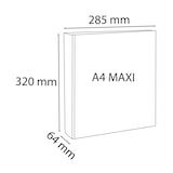 thumbnail of Exacompta 51843NE 10x Ringbuch, 4 Ringe 40mm Rücken 64mm, 3 Außen- und 2 Innenhüllen, 32x28,5cm für DIN A4 MAXI - Kreacover - Schwarz