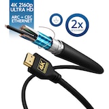 thumbnail of HDMI Kabel 1,5 m High Speed 2.0 mit Ethernet, eARC, 3D, 4K Ultra HD (1080p/2160p) Für PS4, Xbox, TV, OLED, PC, Laptop, Beamer, Monitor – Schwarz